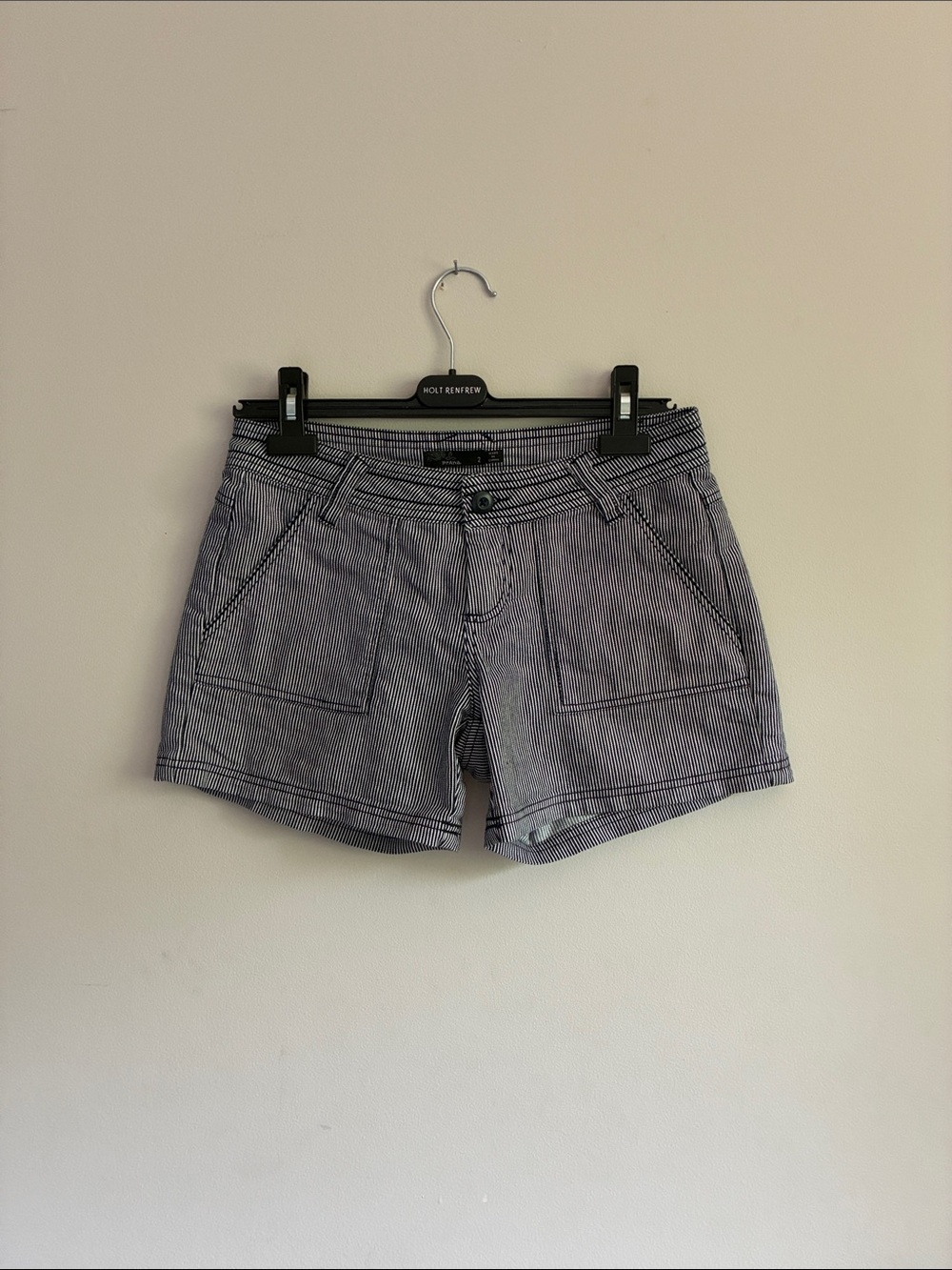 Prana Striped Blue Women’s Casual Shorts